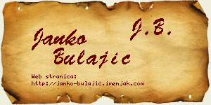 Janko Bulajić vizit kartica